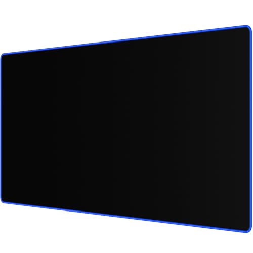 JIALONG Large Gaming Mouse Pad, Extended Mousepad with Blue Stitched Edges, XXL Desk Mat, Big Computer Keyboard Mat for Gaming and Office, 35.4 x 15.7 inches - color: Blue Stitched Edges