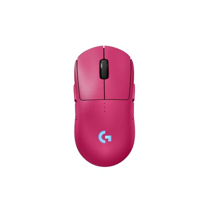 Logitech G PRO 2 Lightspeed Ambidextrous Wireless Gaming Mouse - Magenta | Symmetrical design, <4 customizable magnetic side buttons, USB-C charging, PowerPlay Wireless Charging Supported, For PC/Mac - color: Magenta