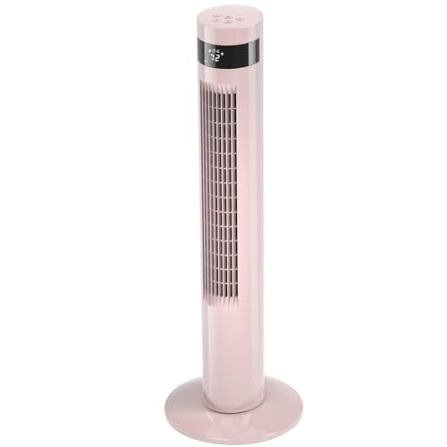 Antarctic Star Tower Fan 85°Oscillating Fan Quiet Cooling 12H Timer Remote Control Bladeless Electric 3 Speeds Wind 3 Modes, 35INCH, PINK | 85° Oscillating, Quiet Remote Control Bladeless 3 Wind Mode 12H Timer for Bedroom Office - color: Pink, size: 35 in