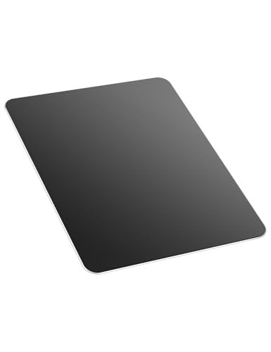 Vaydeer Hard Metal Aluminum Mouse Pad Clear Modern Smooth Magic Ultra Thin Double Side Design Mouse Mat Waterproof Fast and Accurate Control Compatible for Gaming and Office, Black, 11.81X9.45 Inch - color: Black, size: 11.8L x 9.5W inches