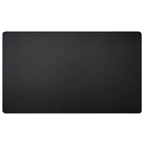 Nekmit Leather Desk Blotter Pad 24 x 14 Inches, Flat, Non-Slip, Waterproof, Black - color: Black, size: 24" x 14"