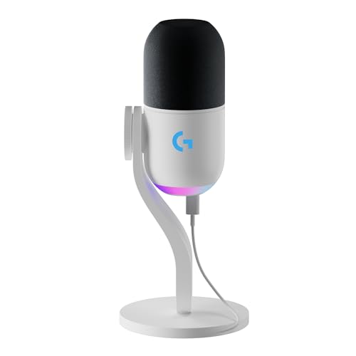 Logitech G Yeti GX Dynamic RGB Gaming Microphone with LIGHTSYNC - White | LIGHTSYNC, USB mic for streaming, plug and play for PC/Mac - color: White