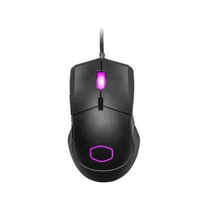 Cooler Master MM310 Wire Gaming Mouse Black, Adjustable 12,000 DPI, Palm|Claw Grip, PixArt Optical Sensor, Ultraweave Cable, PTFE Feet, RGB Lighting ((MM-310-KKOL1) | Pixart 3327 Sensor Up to 12, 50g Lightweight, Ultraweave Type-C Cable, Ptfe Feet, Palm a