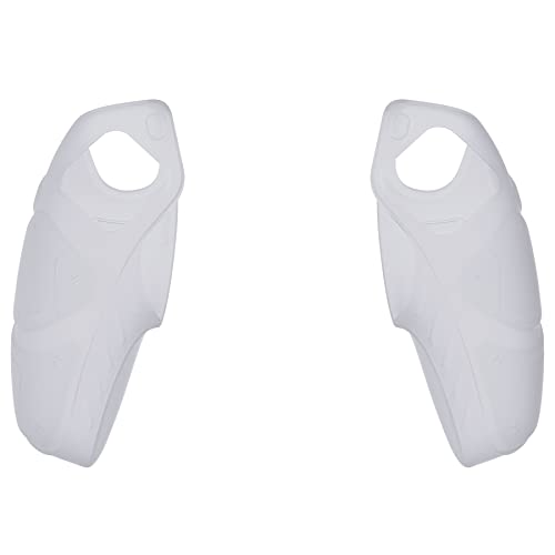 PlayVital Mecha Edition Clear White Ergonomic Soft Controller Silicone Case Grips for ps5, Rubber Protector Skins with Thumbstick Caps for ps5 Controller - Compatible with Charging Station - color: Clear White
