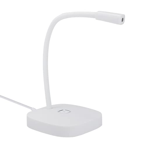 USB Desktop Microphone, Pc Laptop Mic 360° Adjustable Position Gooseneck Style with Touch Switch for Recording for Gaming Streaming(White)
