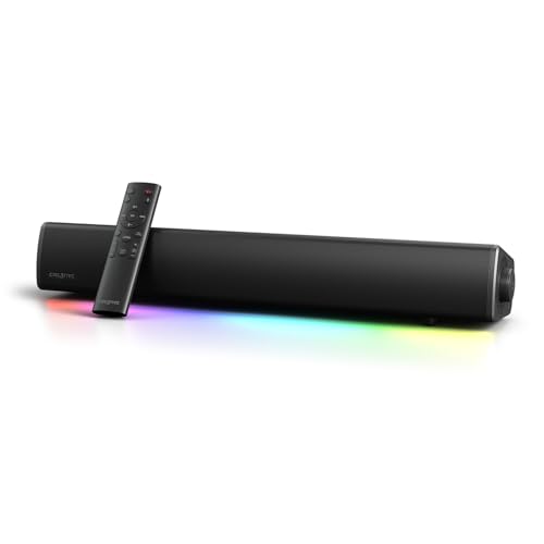 Creative Sound Blaster GS5 RGB Gaming Soundbar with SuperWide Technology, Powered via Adapter, Up to 60W Peak Power, Bluetooth 5.4, Optical-in, Headphone Output Port, for PC and TV