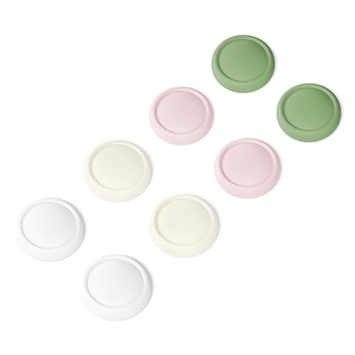 PlayVital Thumb Grips for Nintendo Switch 2, 8-Pack Silicone Joystick Caps for Joycon 2, Cute Accessories Comfort Thumbstick Grip Covers - White & Antique Yellow & Pink & Matcha Green - color: White & Antique Yellow & Pink & Matcha Green