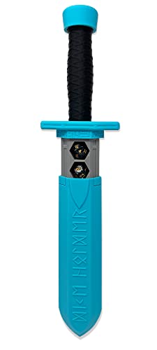 Sword Dagger Dice Holder - (Random 7PCS D20 Dice Set Included) - Custom Polyhedral Dice Storage for Tabletop RPG - Dungeons and Dragons - DND - D&D (Sky Blue) - color: Sky Blue