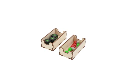 The Broken Token Game Organizer Compatible with Fallout - Wooden Game Organizing Box with Multiple Trays