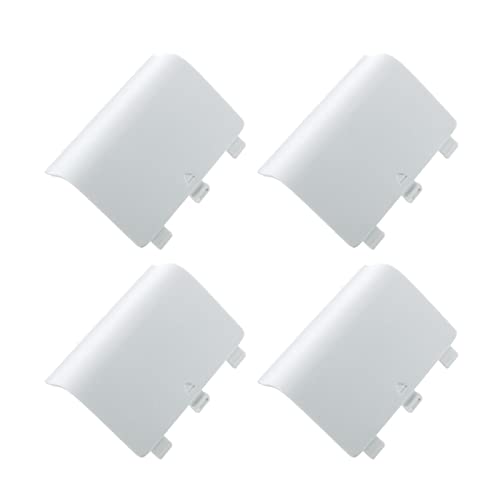 E-outstanding 4Pcs Battery Door Back Cover Replacement Batteries Back Cover for Xbox One/Xbox One S Wireless Controller, White