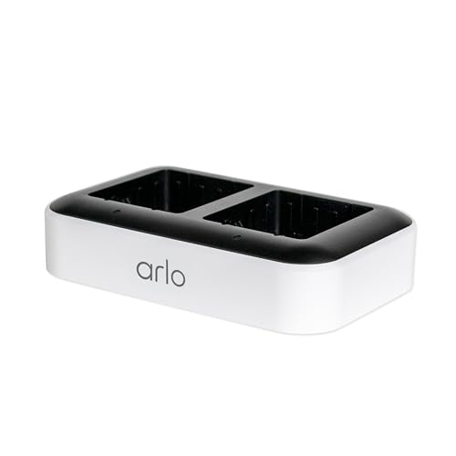 Arlo Dual Charging Station Certified Accessory - Charge up to Two Batteries, Works Rechargeable Batteries (VMA5400) XL Rechargeable Batteries (VMA5420) Only - VMA5400C