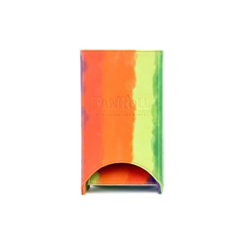 FanRoll Fold Up Dice Tower: Watercolor Rainbow, Role Playing Game Dice Accessories for Dungeons and Dragons - color: Rainbow