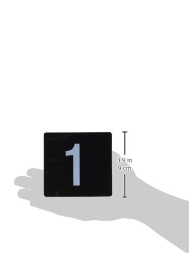 New Star Foodservice 23145 Double Side Plastic Table Numbers, 1 to 25, 4" x 4", Light Grey on Black - size: 4 x 4 inches, style: Black (1-25)
