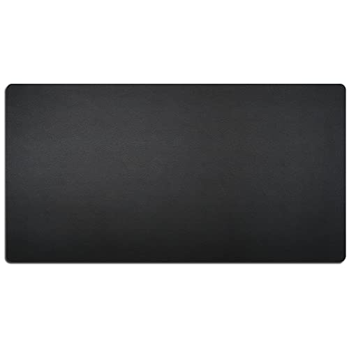 Nekmit Leather Desk Blotter Pad 34 x 17 Inches, Flat, Non-Slip, Waterproof, Black - color: Black, size: 34" x 17"