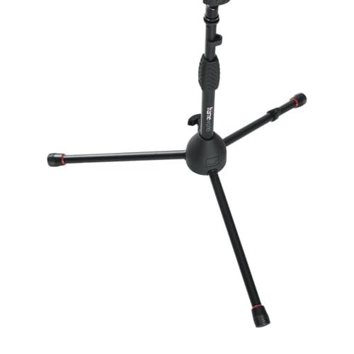 Gator Frameworks Short Tripod Base Microphone Stand with Soft Grip Twist Clutch, Boom Arm, and Both 3/8" and 5/8" Adapters (GFW-MIC-2621) - style: Tripod Base