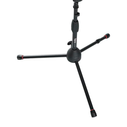 Gator Frameworks Short Tripod Base Microphone Stand with Soft Grip Twist Clutch, Boom Arm, and Both 3/8" and 5/8" Adapters (GFW-MIC-2621) - style: Tripod Base