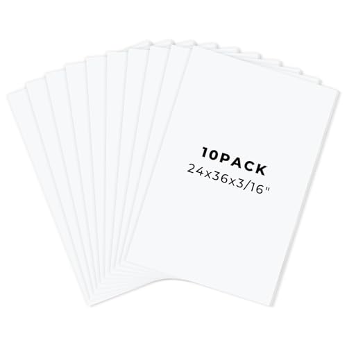 Golden State Art 24x36 White Foam Board 3/16 Thick 10 Pack | Acid Free, Polystyrene, Warp-Resistant, Easy to Cut, For Drawing Presentation, Project, Picture, Decorations & Craft Display - color: White, size: 24x36