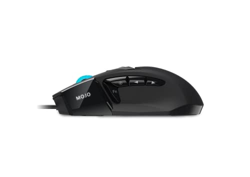 MOJO Pro Performance Silent Gaming Mouse - Wired Mouse with 9 Programmable Buttons Including Sniper Key, 12000 DPI, 1000 Hz, Force Adjustable, Custom Profiles - style: Pro Performance