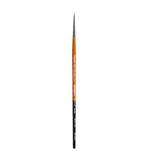 KINGART Premium Radiant 6650-10/0 Spotter Series Artist Brush, Synthetic Taklon Hair, Short Handle, for Acrylic, Oil and Watercolor Painting, Size 10/0 - size: 10/0 (Pack of 1)