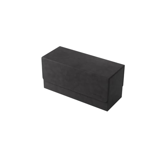 Gamegenic The Academic 133+ XL Premium Deck Box | Double-Sleeved Card Storage | Card Game Protector | Holds Up to 122 Cards Plus Game Accessories | Black/Black Color | Made - color: Black/Black