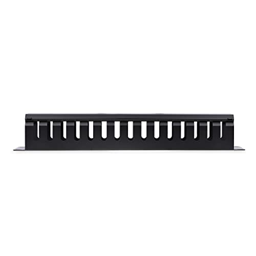 StarTech Horizontal 2U Rack Finger Duct with Cover, 19in Steel Wire Duct | Routes & bundles cables, Slotted raceway, Removable top cover, Pass-through holes, Server room, 2-year warranty - style: 2U | Horizontal
