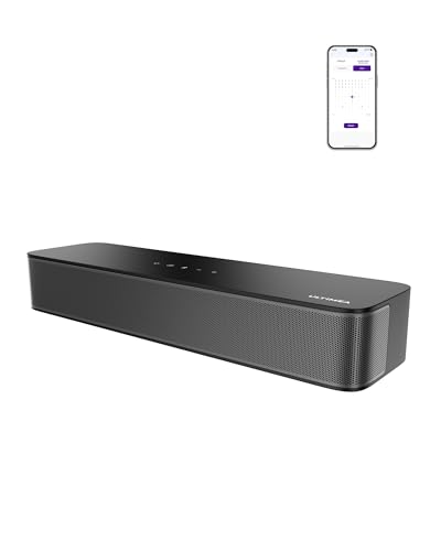 ULTIMEA 2.1ch Surround Sound Bar for TV, Built-in Subwoofer, Peak Power 132W, App Control, 16 Inches Bluetooth 5.4 TV Speakers Soundbar, All-in-one PC Soundbar, Opt/AUX/Wall Mount, Poseidon M20 Pro