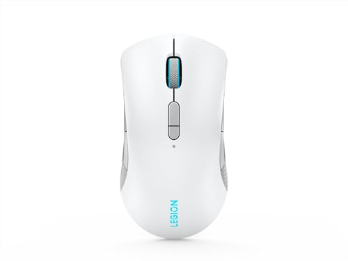 Lenovo Legion M600 RGB Wireless Gaming Mouse – 16,000 DPI, 9 Programmable Buttons, 200-Hour Battery Life, 50-Million Clicks Durability – Ambidextrous Computer Mouse (Stingray) - color: Stingray, size: Large | Ambidextrous, style: M600
