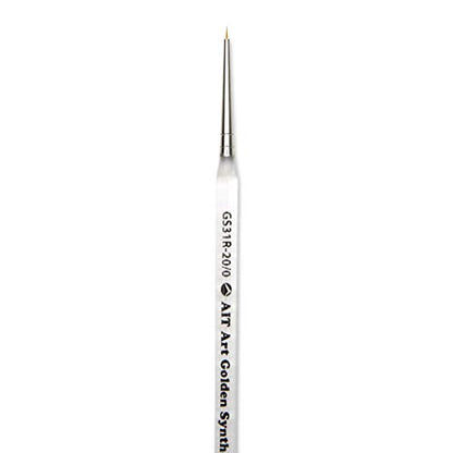 AIT Art Round Paint Brushes, Pack of 3, Miniature Sizes 20/0, 10/0, 3/0, Acrylic Handles with Beveled End, Handmade in USA for Trusted Performance