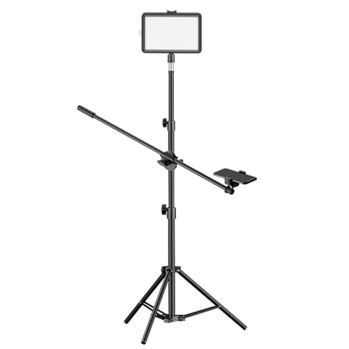 LED Desktop Fill Light Mobile Phone Holder RGB Selfie Overhead Live Broadcast Telescopic Floor Tripod