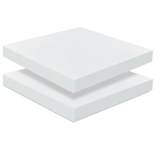Frienda 2 Pack 2" x 20" x 20"Upholstery High Density Foam Cushion Replacement Square Cut to Size Foam Couch for Chair Couches Padding Shipping Packing DIY Cosplay Projects(White) - color: White, size: 2" X 20" X 20", style: Square
