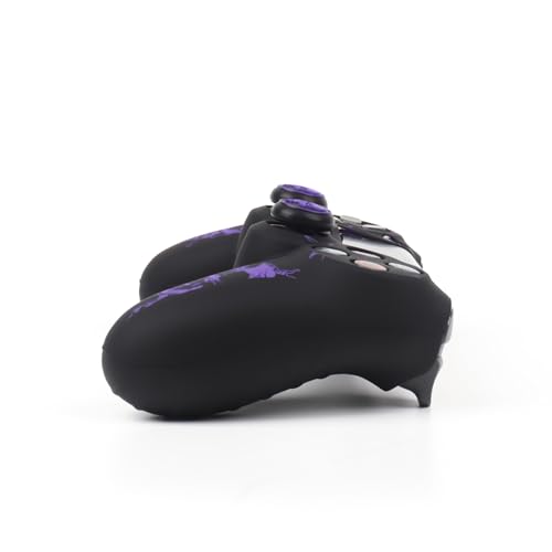 RALAN Horned Skull Head Design Controller Skin Cover with 2 Thumb Grips Compatible with PS4/Playstation 4 Slim/Pro Controller - color: Horned Skull Purple