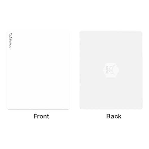 White Plastic Resin Hard Mouse Pad Premium Esports Waterproof Ultra Smooth No Irritating Smell Environment Fast and Accurate Control for Office and Gaming Laptop(11.81x9.45in)