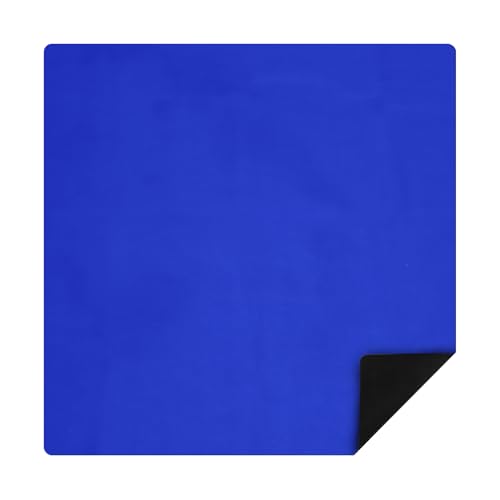 Buryeah Mahjong Mat Large Non Slip Neoprene Rubber Table Mat Noise Reduction Dominoes Poker Card Board Games Playmat Gaming Table Cover for Camp Game Night Indoor Outdoor(Blue,33 x 33 Inch) - color: Blue, size: 33 x 33 Inch
