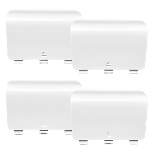 4 Pcs Battery Back Cover for Xbox One/One S/One X Controller[NOT for Xbox Series X/S],Battery Back Shell Covers for Xbox One Controller,Replacement Battery Cover Door Compatible with Xbox One(White) - color: 4 White