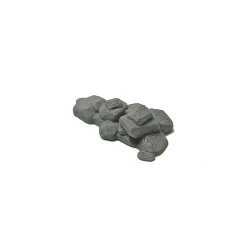 3D Printed Stone Wall Ruins, 28mm Tabletop Wargame Terrain (Grey) | Modular ruin terrain, fits 28-32mm wargames. Miniature diorama & model building accessory, universal for tabletop RPGs.