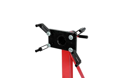 Auto Repair Rebuild Steel Engine Stand Folding Motor Hoist Dolly Mover Jack with 360 Degree Rotating Head, 3000 LB Capacity, Red