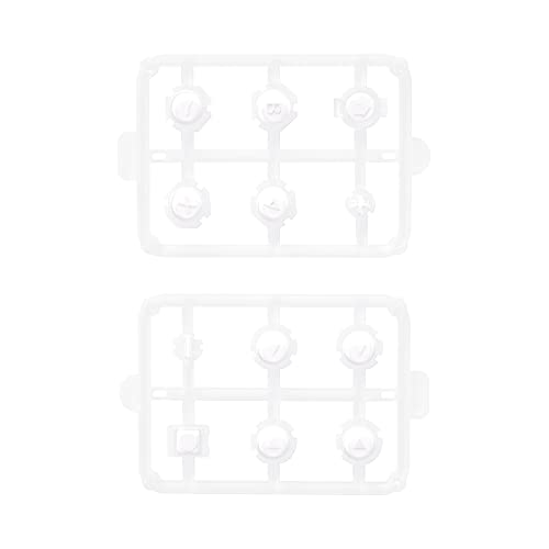 eXtremeRate Replacement Two-Tone Jelly Buttons for JoyCon, White & Clear with Symbols Custom Controller ABXY Direction Home Capture + - Keys, DIY Action Face Buttons for Nintendo Switch & Switch OLED - color: White & Clear