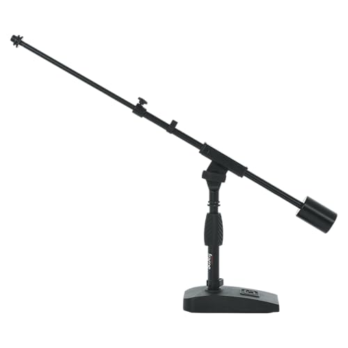 Gator Frameworks Deluxe Weighted Base Boom Mic Stand (GFW-MIC-0822) | Telescoping Boom Arm Rectangular Weighted Base & 2.5 lb. Counterweight for stable extended positioning - style: Deluxe Weighted Base