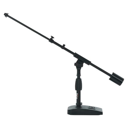 Gator Frameworks Deluxe Weighted Base Boom Mic Stand (GFW-MIC-0822) | Telescoping Boom Arm Rectangular Weighted Base & 2.5 lb. Counterweight for stable extended positioning - style: Deluxe Weighted Base