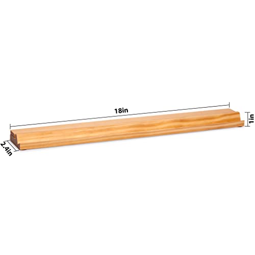 Yellow Mountain Imports 18-Inch Natural Pine Wooden Mahjong Racks with Pushers - Set of 4 (Racks with Pushers Only) - color: Natural Pine