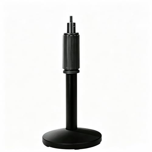 Microphone Desk Stand with Weighted Iron Base, Non-Slip Bottom for Podcast, Gaming, Home Studio, Tool-Free Setup (Without Boom Arm)