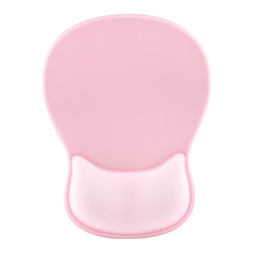 Ergonomic Mouse Pad with Wrist Rest - Gel Wrist Support Mousepad with Non-Slip PU Base for Computer, Laptop, Office & Home - color: Pink + Light Pink, size: 7.6L x 10.2W inches