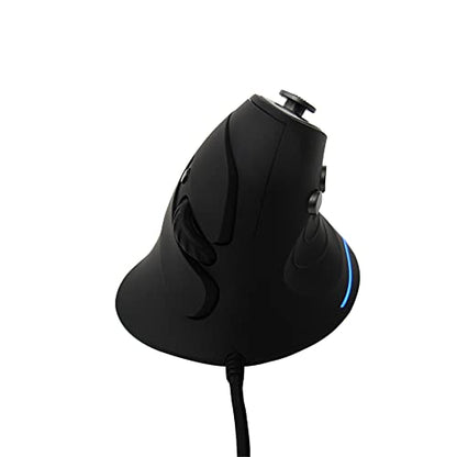 MOJO Silent Vertical Gaming Mouse - Ergonomic Mouse for PC Gaming w/ 4 Directional Joystick Buttons, Adjustable DPI (1000-10000), Custom Software, Macros, and More - style: Wired Vertical