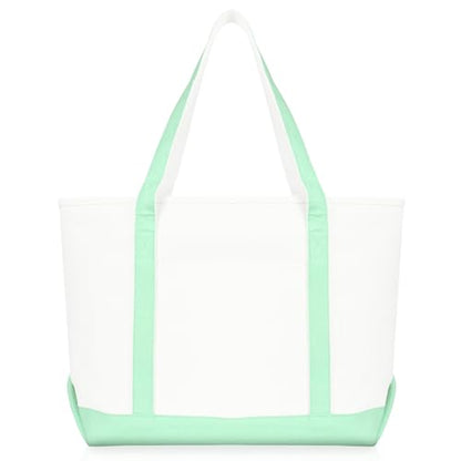 DALIX Daily Shoulder Tote Bag Premium Cotton in Mint Green - color: Mint Green