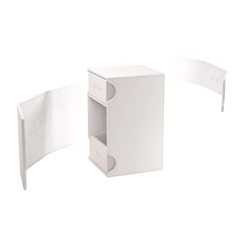 Watchtower 100+ XL Convertible Deck Box | Double-Sleeved Card Storage | Card Game Protector | Nexofyber Surface | Holds Up to 100 Cards | White Color | Made by Gamegenic (GGS20121ML) - color: White