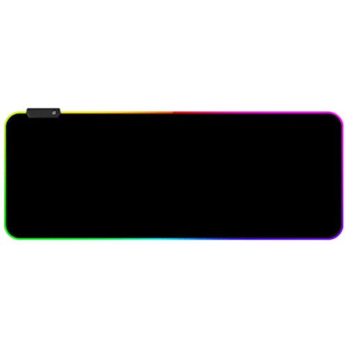 Qisan RGB Large Gaming Mouse Pad with Nonslip Base-31.5 x 11.8 Inch | Soft LED Extended Mousepad Keyboard Pad Desk Pad with Anti-Slip Rubber Base | Large Desk Mat for Keyboard and Mouse-RGB - color: Black | RGB