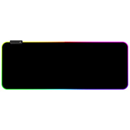 Qisan RGB Large Gaming Mouse Pad with Nonslip Base-31.5 x 11.8 Inch | Soft LED Extended Mousepad Keyboard Pad Desk Pad with Anti-Slip Rubber Base | Large Desk Mat for Keyboard and Mouse-RGB - color: Black | RGB