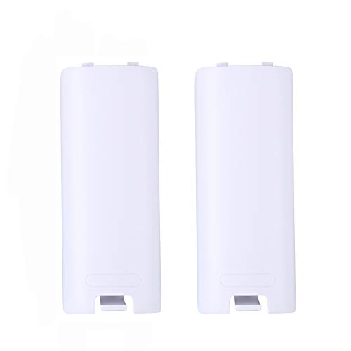 Trenro Wii Remote Controller Battery Cover, 2 Pack Back Cover Replacement for Nintendo Wii U Remote – White - color: White