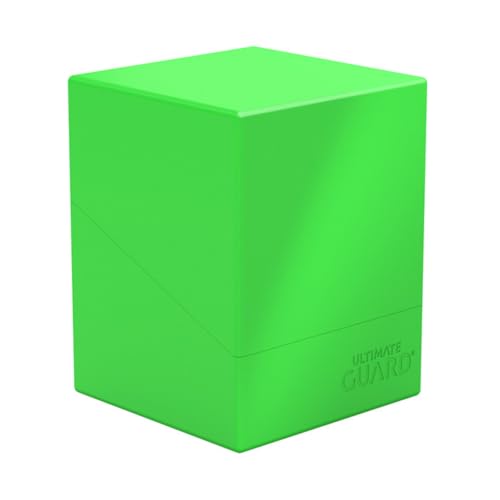 Ultimate Guard Boulder Solid 100+, Deck Case for 100 Double-Sleeved TCG Cards, Neon Green, Secure & Durable Storage for Trading Card Games, No Transparency - color: Neon Green