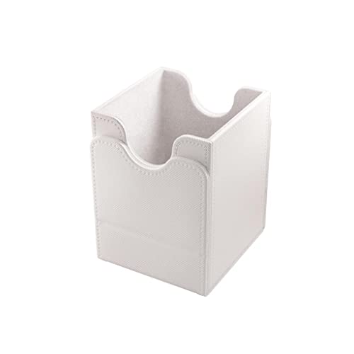 Squire 100+ XL Convertible Deck Box | Card Storage Box with Removable Cover Clips | Holds 100 Double-Sleeved Cards in Extra Thick Inner Card Sleeves | White Color | Made by Gamegenic (GGS20120ML) - color: White